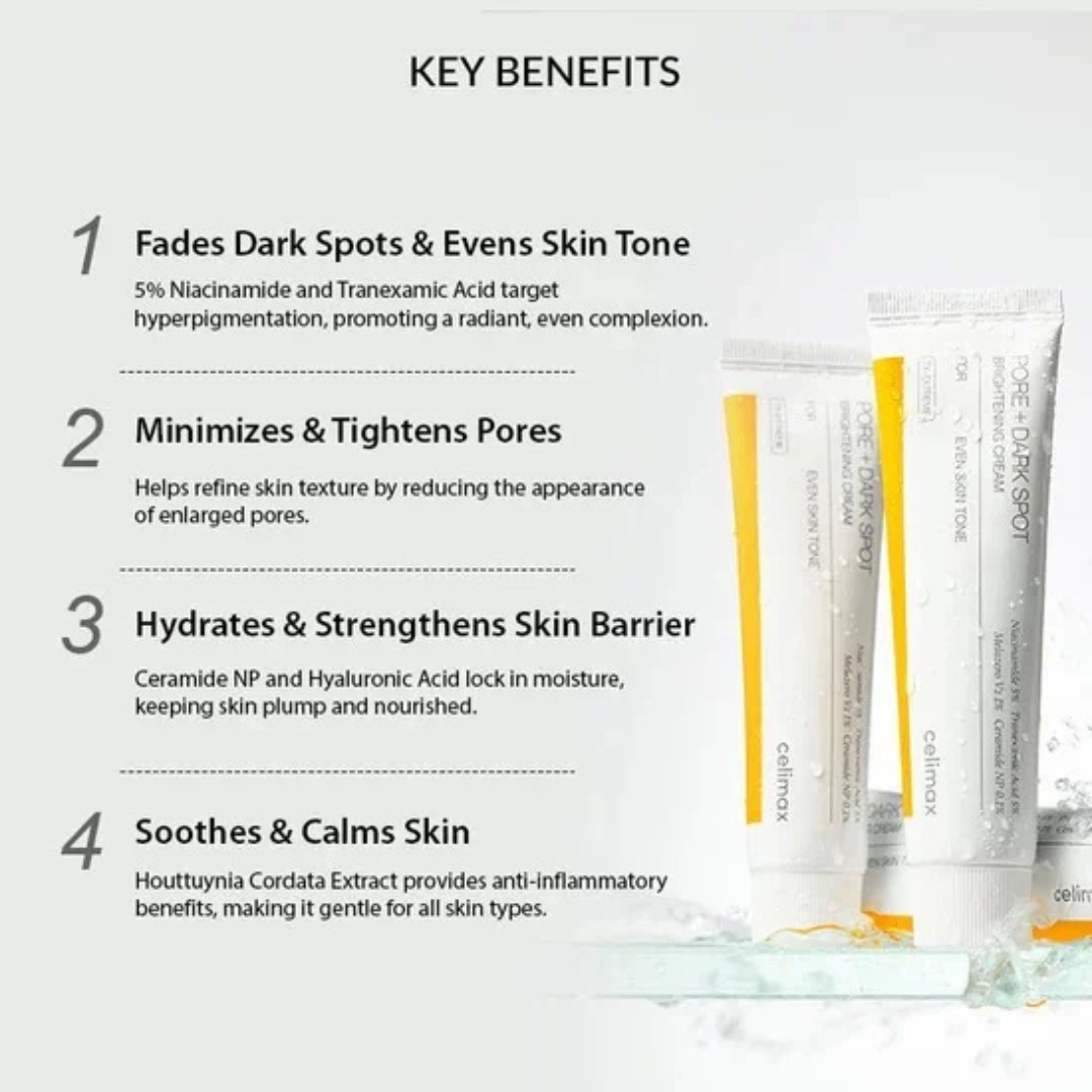 Celimax Pore+Dark Spot Brightening Cream For Even Skin Tone 35ml