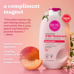 Eos Shea Better Strawberry Jasmine Peach cashmere Body Lotion